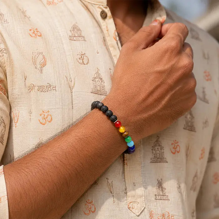 Lava 7 Chakra Bracelet| 7Chakra Lava Bracelets
