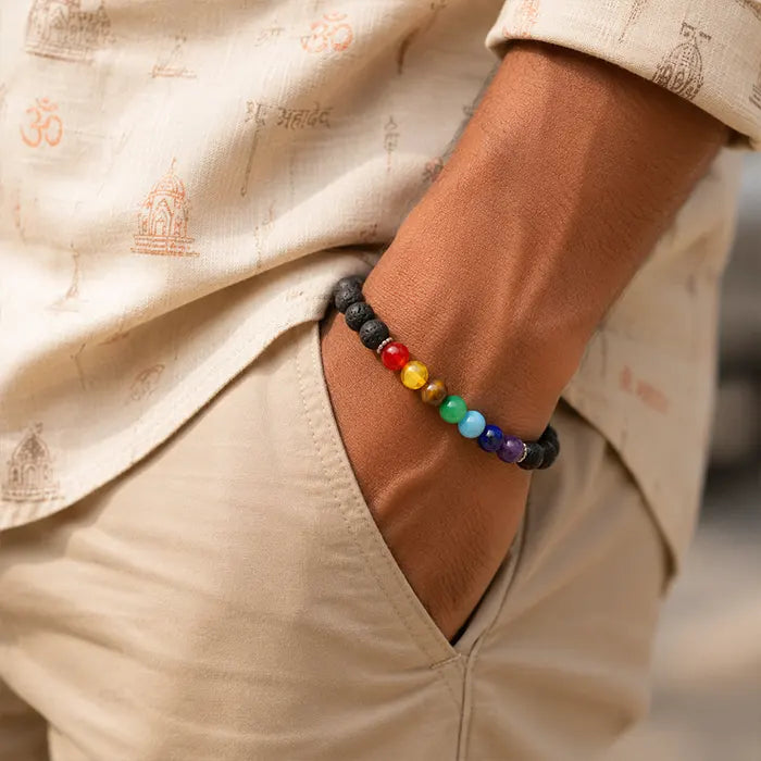 Lava 7 Chakra Bracelet| 7Chakra Lava Bracelets