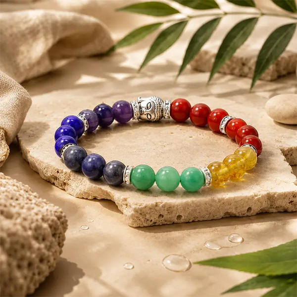 7 Chakra with Buddha Head | Seven Chakra Bracelet with Buddha|