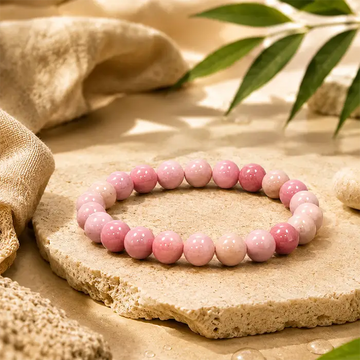 Peach Moonstone| Sunstone Round Bead Bracelet