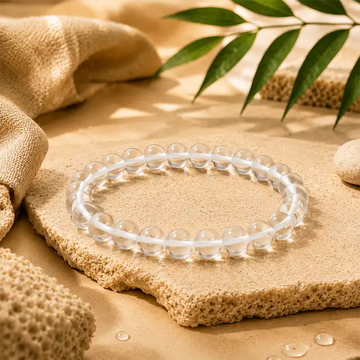 Vastu Crystal Diamond Cut White Crystal Quartz Bracelet |Clear Q bracelet