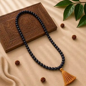 Karungali Kattai mala | Ebony Wood Unpolished pure & Natural | Black Ebony mala