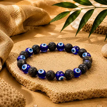 Lava Stone with Evil Eye Bracelet