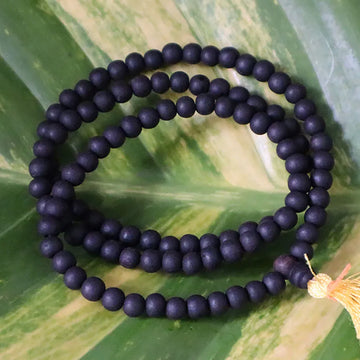 Karungali Kattai mala | Ebony Wood Unpolished pure & Natural | Black Ebony mala