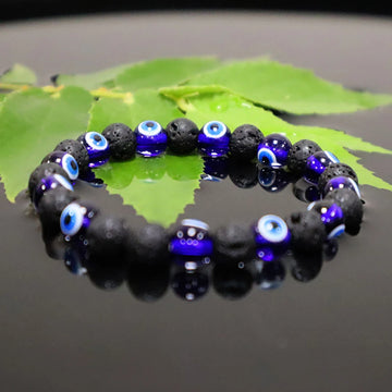 Lava Stone with Evil Eye Bracelet