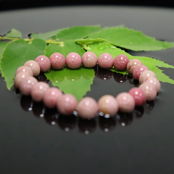 Peach Moonstone| Sunstone Round Bead Bracelet