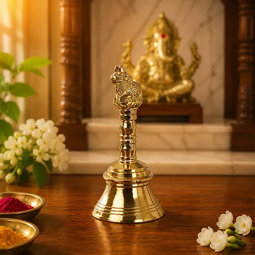 Brass Pooja Hand Bell |Pooja bell Nandi