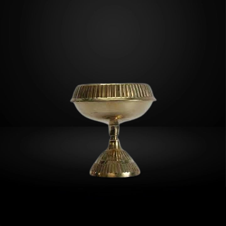 Brass Kuber Nanda Diya Stand | Deepam for Home & Office | Table Diya  - Small Size
