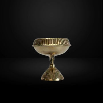Brass Kuber Nanda Diya Stand | Deepam for Home & Office | Table Diya  - Small Size