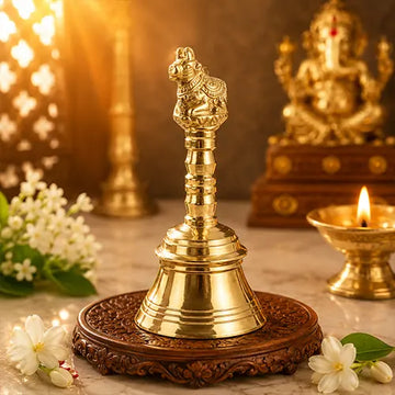 Brass Pooja Hand Bell |Pooja bell Nandi