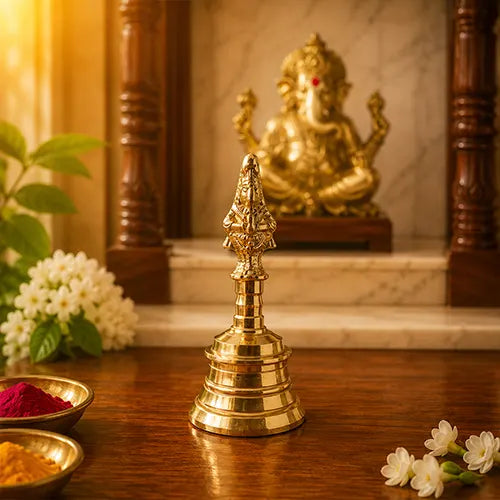 Brass Hanuman Garud Bell |Brass Lord Hanuman Temple Hand Bell (4 inch)