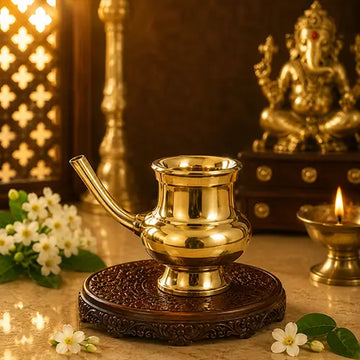 Brass Kindi | Holy Water Vessel | Water Pitcher for Home and Temple