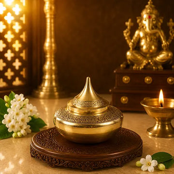 Brass Kumkum Pot | Sindoor Dibbi | Sindur Dani