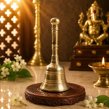 Gold Plated Brass Pooja Bell | Pure Brass Pooja Bell