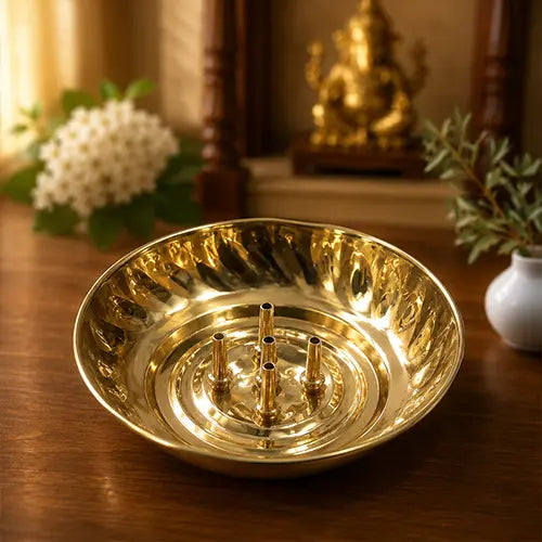 Best Brass Incense Stick Holder | Agardan plate/bowl | Dhoop Agarbatti Stand with Ash Catcher | Pooja Mandir Home & Office