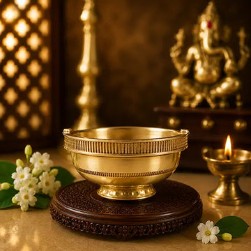 Golden Brass Flower Basket|Puja Butti|Phool Butti|Brass Pookoodai