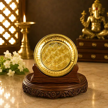 Brass Pooja Thali |Arati|Naxi Plate Ring