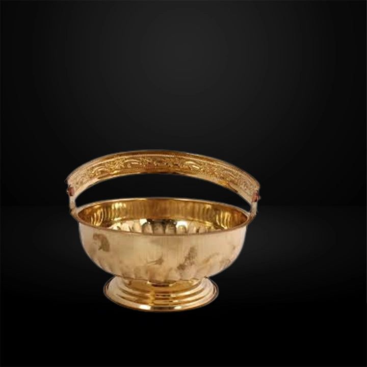 Round Shape Brass Flower Basket|Puja Butti|Phool Butti|Brass Pookoodai