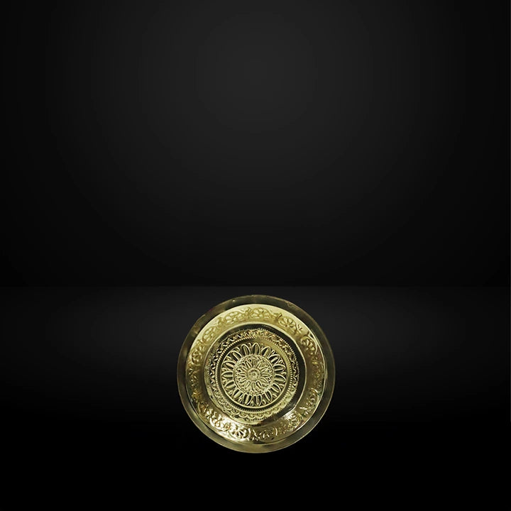 Brass Plate|Parat plate/Pooja thali| Engraved flower Designed Plate