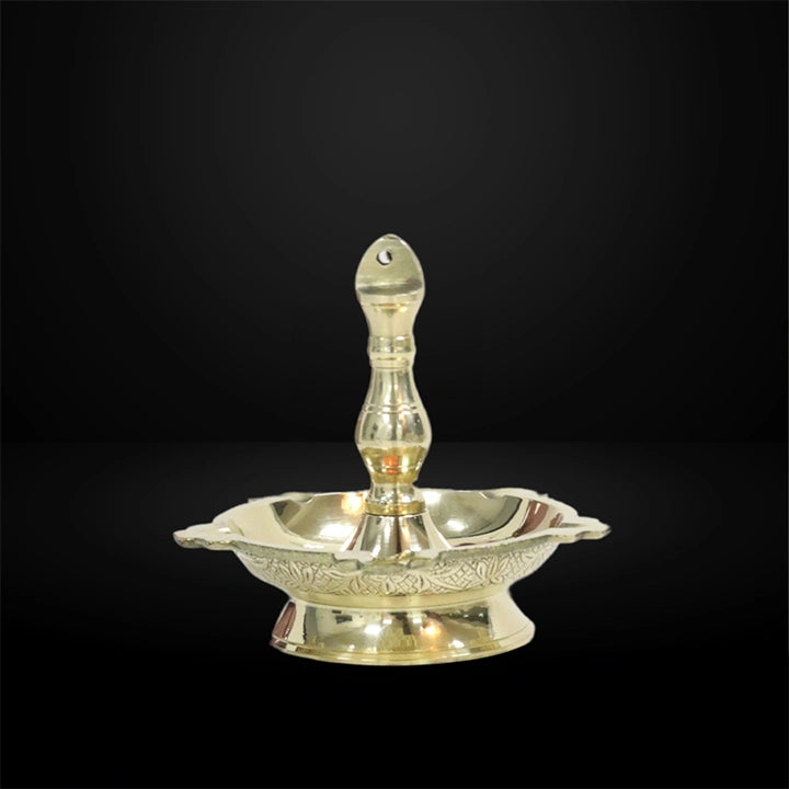 Traditional Brass Hanging Oil lamp for 5 Wick | Hanging Diya/ Thooku Vilakku/ Latkan
