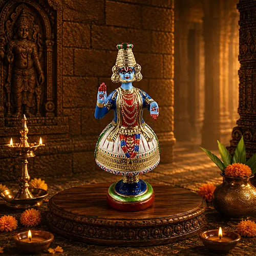 krishna kathakali doll|Kathakali Bommai | Kathakalli Dancing Doll 13 Inches (Blue, White & Red)