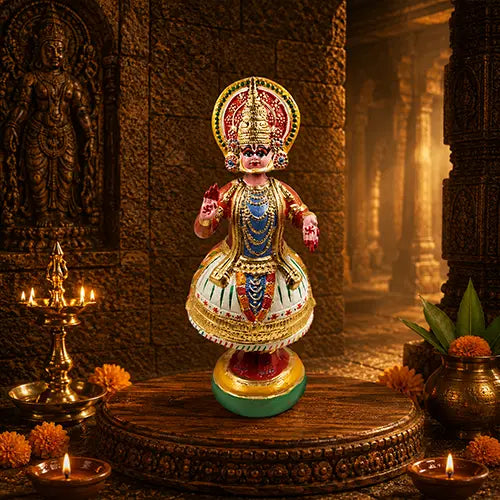 kathakali Ramar | Kondapalli Rama krishna Kathakalli Dancing Doll 15 Inches (Blue, White & Red)