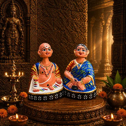 Chettiyar and Aachi thalayatti bommai | Chettiyar and Chettiachi set | Dancing doll Aachi/Chettiyar | Thatha/Patti
