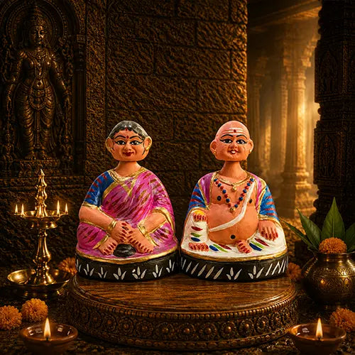 Chettiyar and Aachi thalayatti bommai | Chettiyar and Chettiachi set | Dancing doll Aachi/Chettiyar | Thatha/Patti