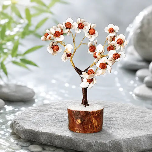feng shui Gomati Chakra Bonsai Tree with Rudraksha Beads