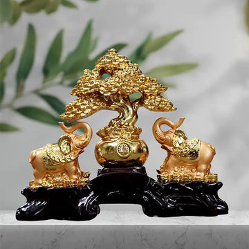 Vastu feng shui With 2 Elephant Decorative Tree