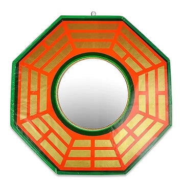 Wood Bagua Convex Octagonal Mirror For Vastu feng shui