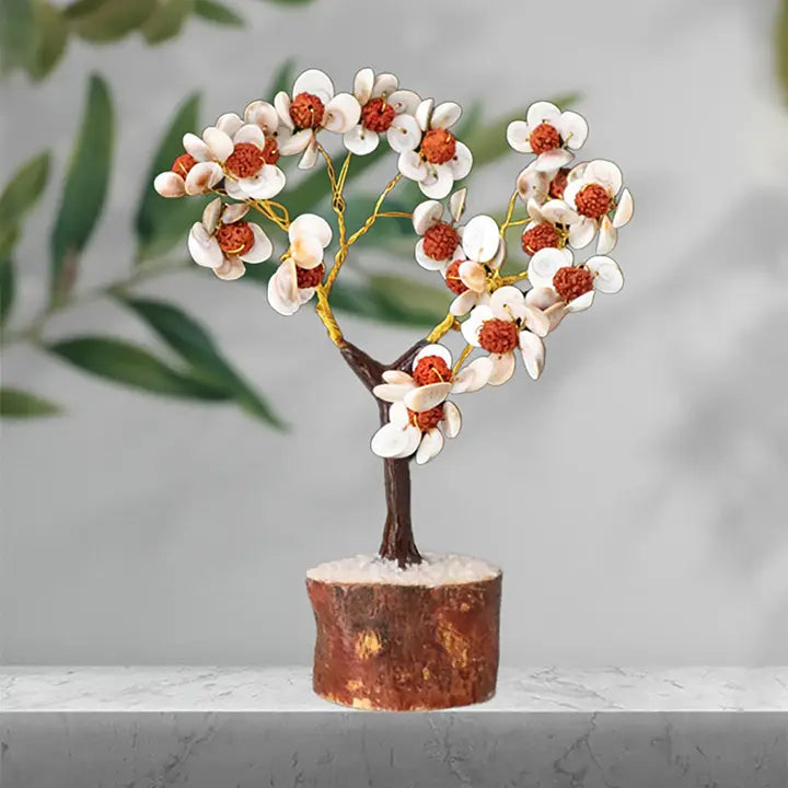 feng shui Gomati Chakra Bonsai Tree with Rudraksha Beads