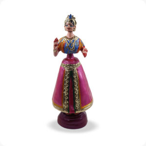 Dancing Doll Raja Rani pair with stone work | Dancing Raja Doll |Dancing Doll rani (Orange colour ) (13/14 inches) - Image 2