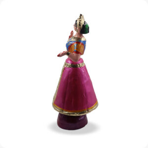 Dancing Doll Raja Rani pair with stone work | Dancing Raja Doll |Dancing Doll rani (Orange colour ) (13/14 inches) - Image 3