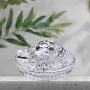 Crystal Tortoise Turtle Feng Shui & Vastu Products for Home & Office Good Luck | Vastu Feng Shui Crystal Turtle Tortoise with Plate | feng Shui vastu Glass Crystal Turtle Crystal Tortoise Crystal kachua with Crystal Plate - Image 2